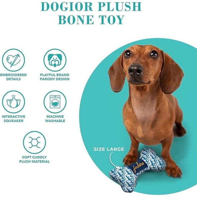 Haute Diggity Dog dog toys Dog-ior Bone Plush Squeak Dog Toy - 3 Sizes