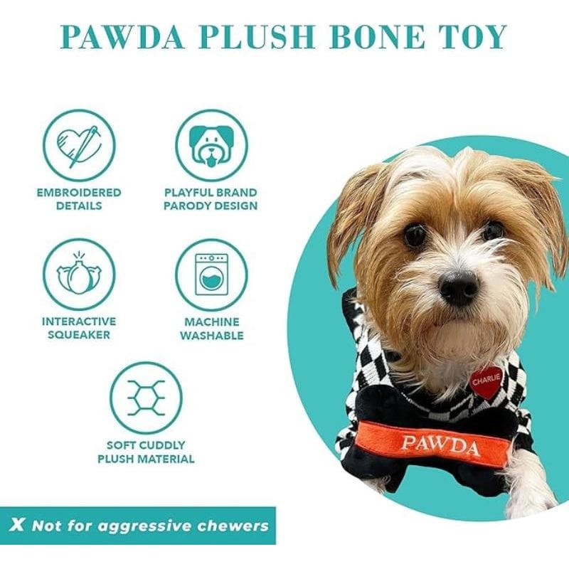 Haute Diggity Dog dog toys Pawda Bone Plush Squeak Dog Toy