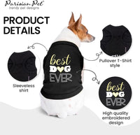 "Best Dog Ever" Black & Gold Embroidered Dog Tee