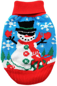 Combed Cotton Snowman Christmas Holiday Warm Dog Sweater