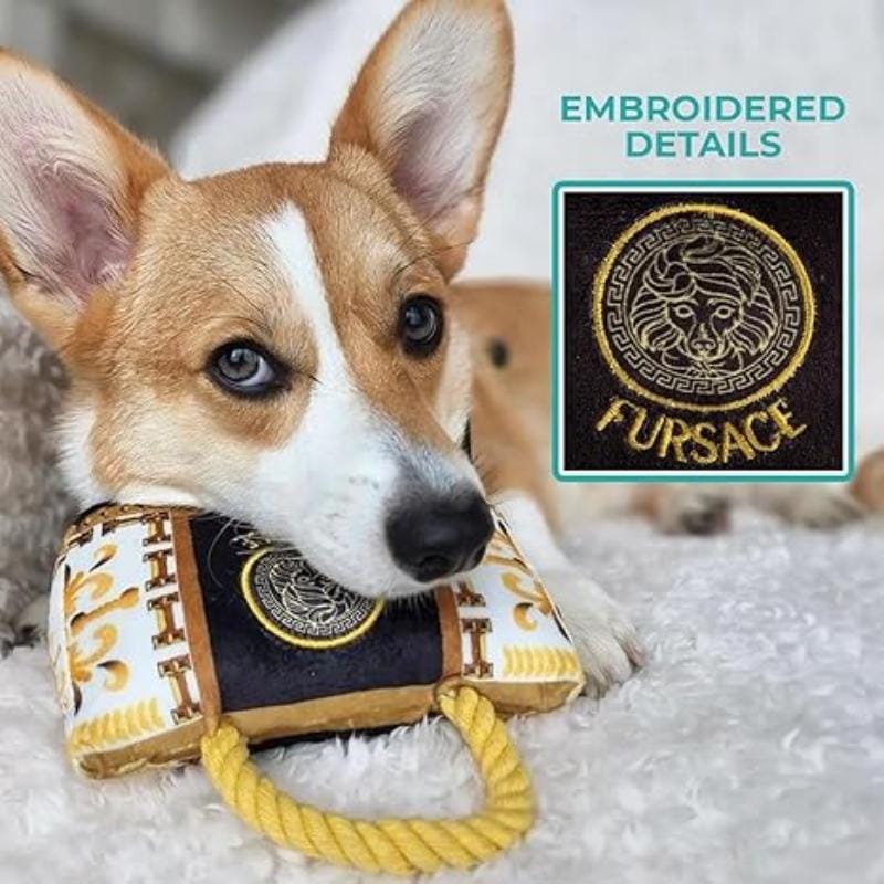 Haute Diggity Dog dog toys Fursace Handbag Plush Squeak Dog Toy