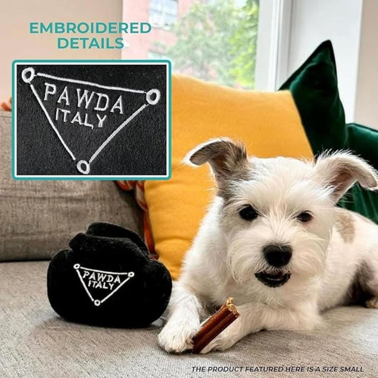 Haute Diggity Dog dog toys Pawda Black Handbag Plush Squeak Dog Toy