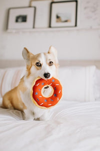 Americana Red White Blue Donutz Sprinkles Patriotic Squeaky Dog Toy