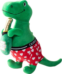 Bachelor Rex Hearts & Bottle of Bubbly Plush Squeaky Dog Toy