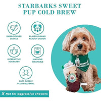 Haute Diggity Dog dog toys Starbarks Sweet Pup Cold Brew Plush Squeak Dog Toy