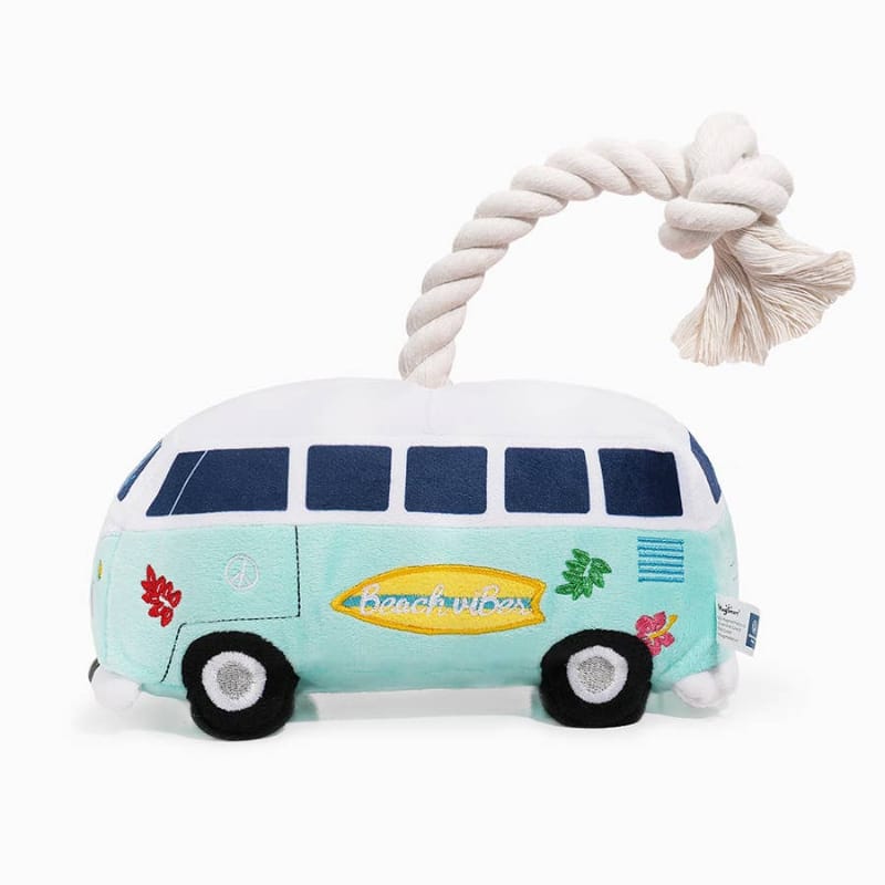 Hugsmart Products Inc Dog Toys Volkswagen Van Beach Rope Plush Squeaky Dog Toy