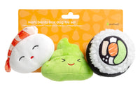 Sushi Bento Plush Squeaky Dog Toy Set - 3 pc