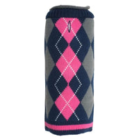 The Worthy Dog SWEATERS S Aberdeen Argyle Navy & Pink Pet Sweater