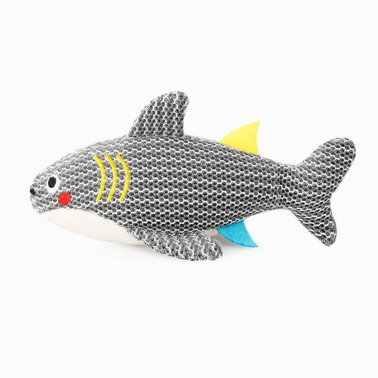 Hugsmart Products Inc dog toys Ocean Pals Shark Plush Mesh Dog Toy