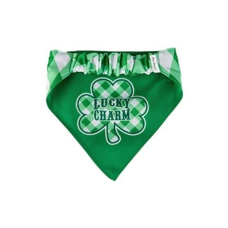 Barker's Bowtique Bandanas St. Patrick's Shamrock Reversible Dog Bandana - Only Size Sm Available