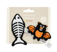 Pearhead, Inc. Cat Toys Pawloween Skeletal Fish & Bat Halloween Cat Toy Set - 2 Pc