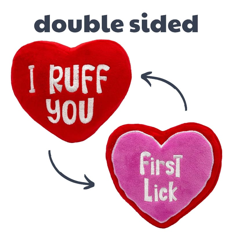 Huxley & Kent dog toys SM First Lick Heart Plush Dog Toy (Double-Sided) - 2 Sizes