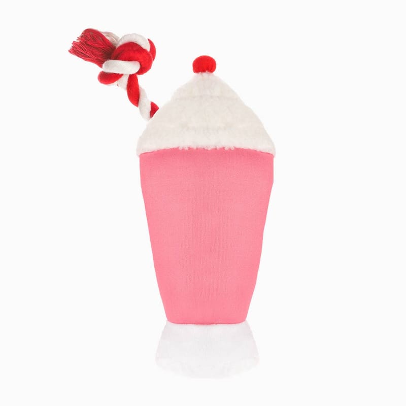 Hugsmart Products Inc dog toys Summer Floatie Strawberry Smoothie Plush Squeak Dog Toy