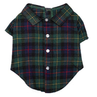 The Worthy Dog CollardShirts XS MacLeod Tartan Forest Green & Navy Plaid Collard Dog Shirt