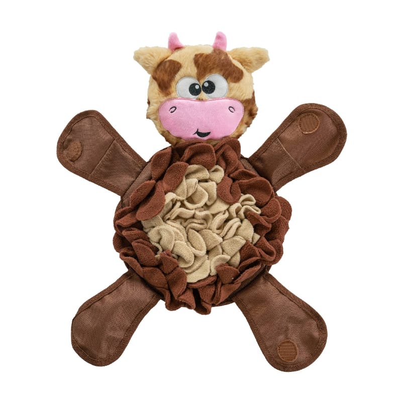 Outward Hound dog toys Snuffle Palz Brown Cow Large Plush Interactive Dog Toy