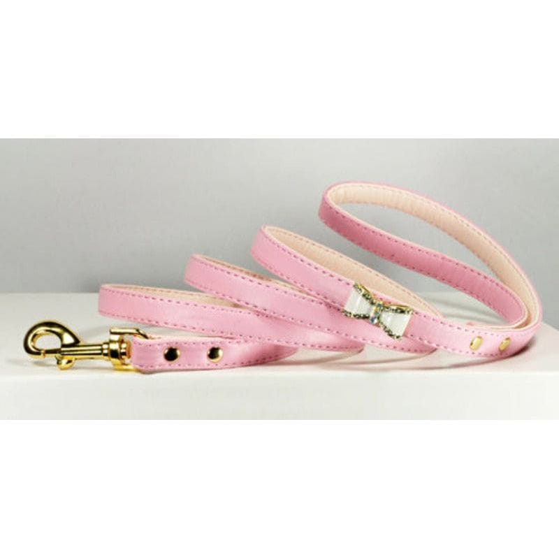 Barker's Bowtique Collars PNK Classy Bling Bow Dog Leash - Pink or Black
