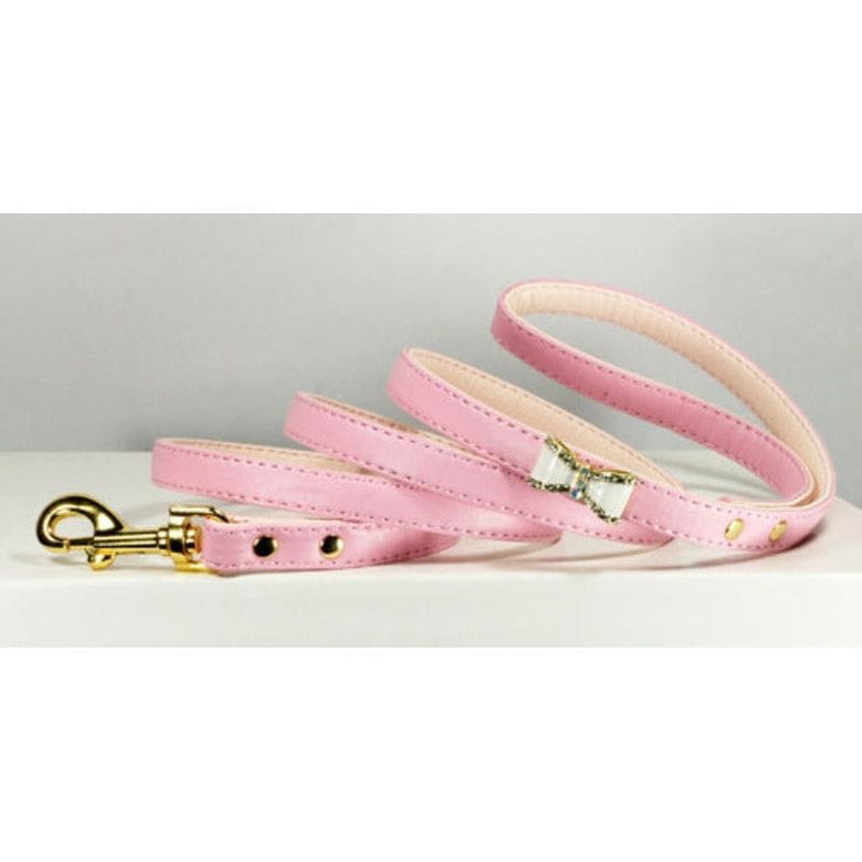Barker's Bowtique Collars PNK Classy Bling Bow Dog Leash - Pink or Black
