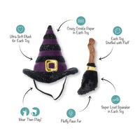 PetShop by Fringe Studio dog toys Halloween If the Broom Fits Witch Pet Costume Hat & Pet Toy