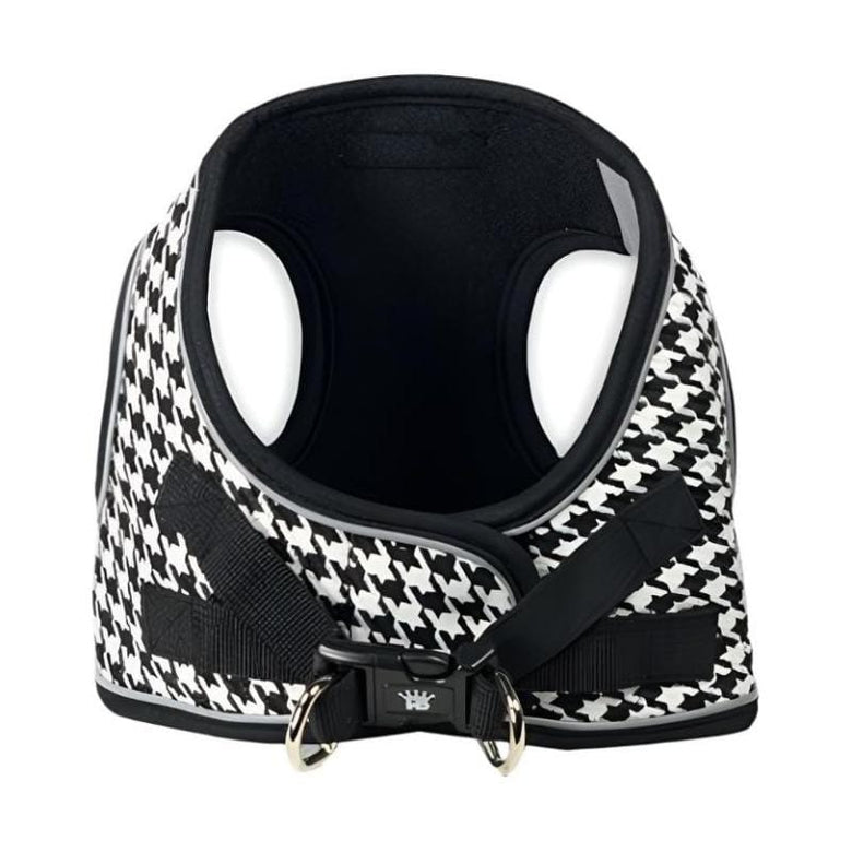 Barker's Bowtique Harnesses XXS Houndstooth Black & White Dog Harness Vest