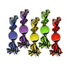 Multipet dog toys Red Nuts for Knots 2-Knot Rope with Tennis Ball Dog Toy - 10" - 2 Colors