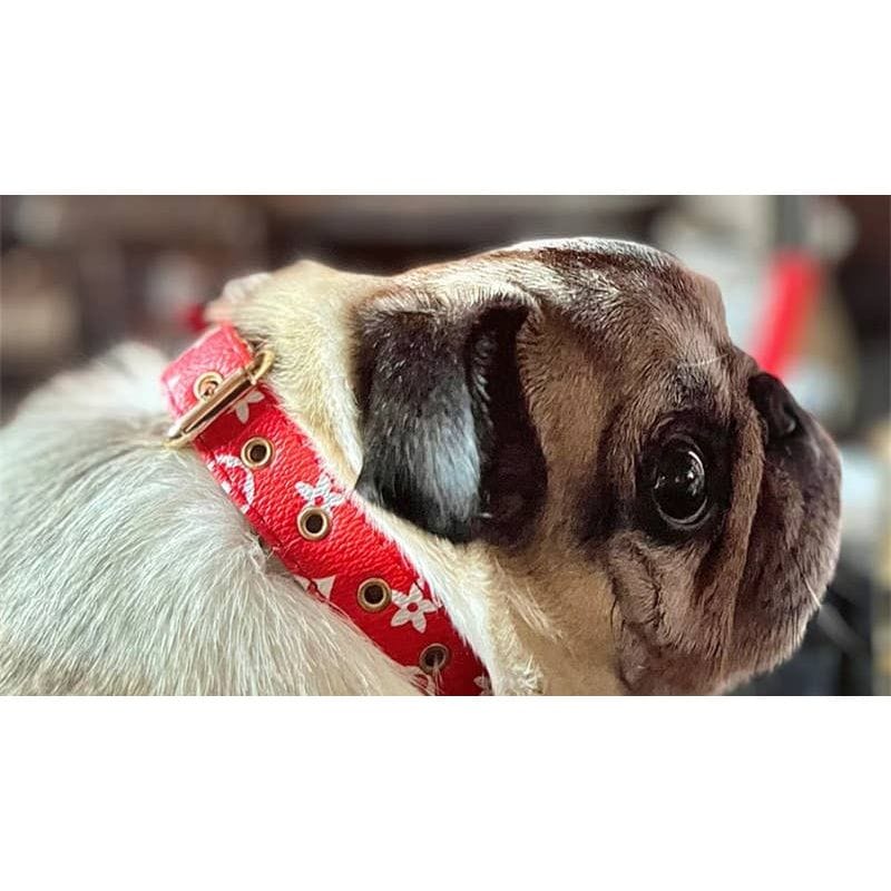 BARK by DOG Collars Lauren Luxury Red Dog Collar