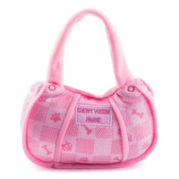 Haute Diggity Dog dog toys SM Pink Checker Chewy Handbag Plush Squeak Dog Toy - 2 Sizes