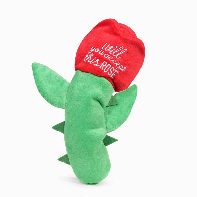 Hugsmart Products Inc dog toys Woof Love Red Rose Plush Dog Toy