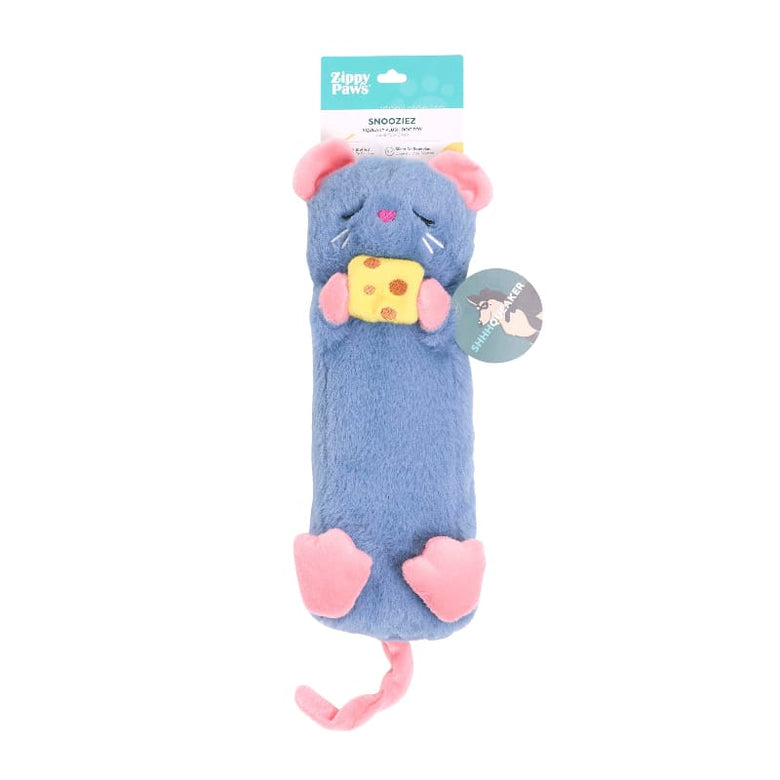 ZippyPaws dog toys Mouse Snooziez with Shhhqueaker Plush Dog Toy
