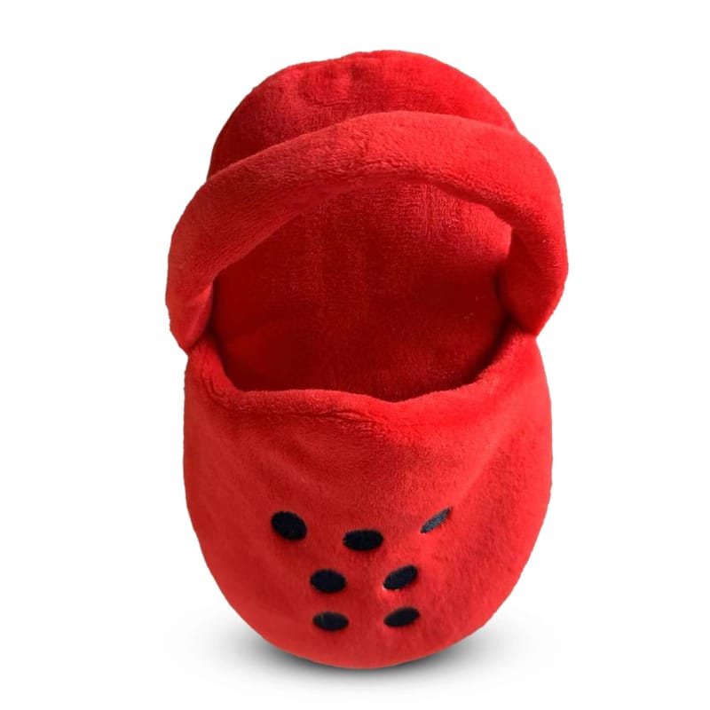 Chomp Haus Dog Toys Grrrocs Plush Shoe Squeaky Red Dog Toy