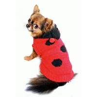 Chenille Red Lady Bug Soft Dog Sweater