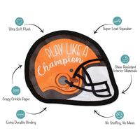 Play Like a Champion Football Helmet Plush Squeaky Durable Dog Toy
