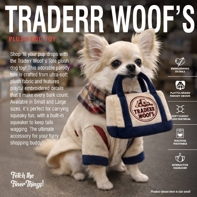 Chomp Haus Chomp Haus - Blue Traderr Woof’s – Plush Squeaky Designer Dog Toy: Large