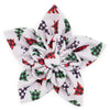 Woodlands Christmas Holiday Grey Flower Pet Collar Attachment - 2 Sizes