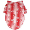 Doggie Design Dog Apparel 2XS Movie Theater Popcorn Box Striped Red & White Collared Camp Dog Shirt