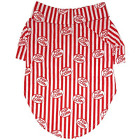 Doggie Design Dog Apparel 2XS Movie Theater Popcorn Box Striped Red & White Collared Camp Dog Shirt