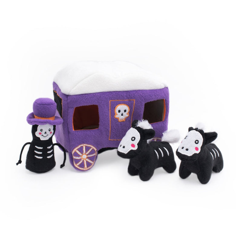 Halloween Burrow Haunted Carriage Interactive Dog Toy Set - 4 Pc