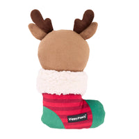 EcoZippy Christmas Holiday Stocking Reindeer Plush Squeaky Dog Toy