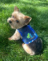Cool Mesh Dog Harness with Leash - Hawaiian Ocean Blue & Palms