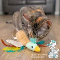 Catstages Cat Toys Flapperz Brown Duck Colorful Feathers Cat Toy