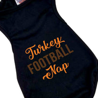 House of FurBaby Tee's Thanksgiving Pet Shirt | Turkey Football Nap Black Dog Tee