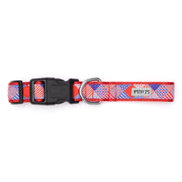The Worthy Dog COLLARS Americana Patriotic Red White Blue Dog Collar