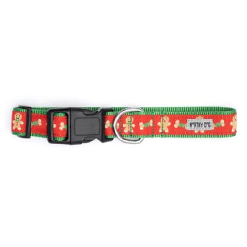 The Worthy Dog COLLARS Gingerbread Bones Christmas Holiday Dog Collar