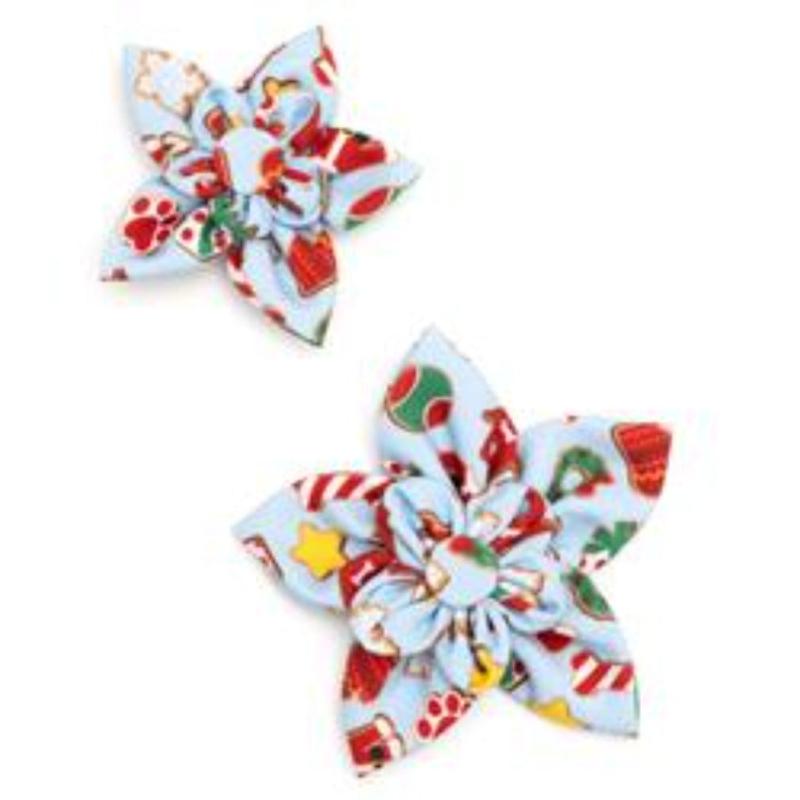The Worthy Dog Collars Cookies for Santa Paws Flower Christmas Holiday Pet Collar Attachment