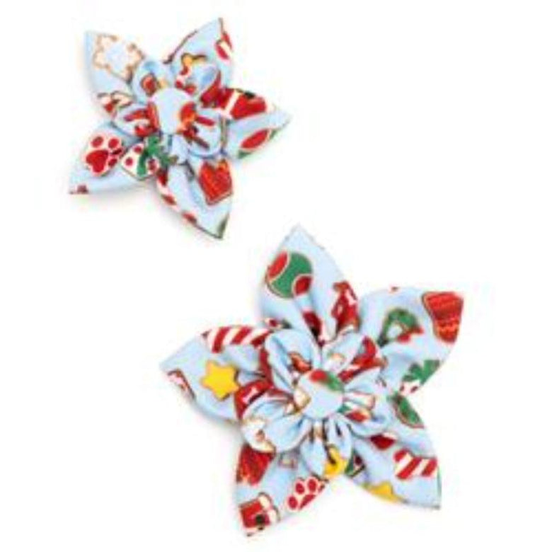 The Worthy Dog Collars Cookies for Santa Paws Flower Christmas Holiday Pet Collar Attachment