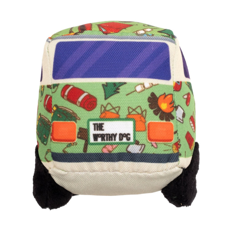 Happy Camper Van Canvas Squeaky Dog Toy