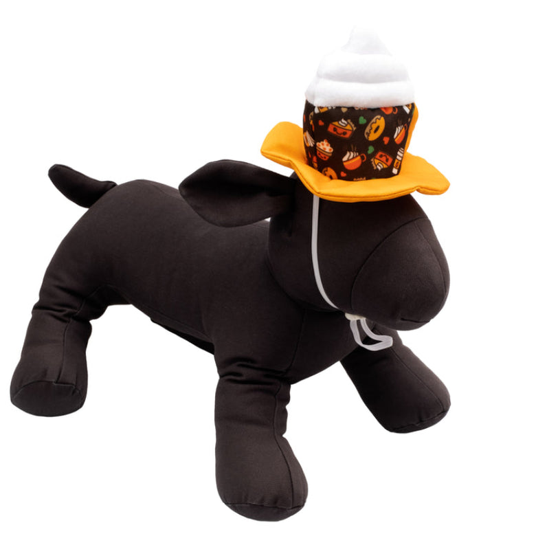 Pumpkin Spice Fall Season Party / Costume Pet Hat / Canvas Pet Toy - 2 Sizes