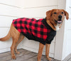 Doggie Design Jackets Red and Black Plaid Highline Fleece Dog Coat