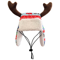 Christmas Ugly Sweater Antler Holiday Pet Hat with SnugFit