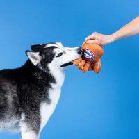 Catch You're Out Baseball Mitt Sports Plush Squeaky Dog Toy