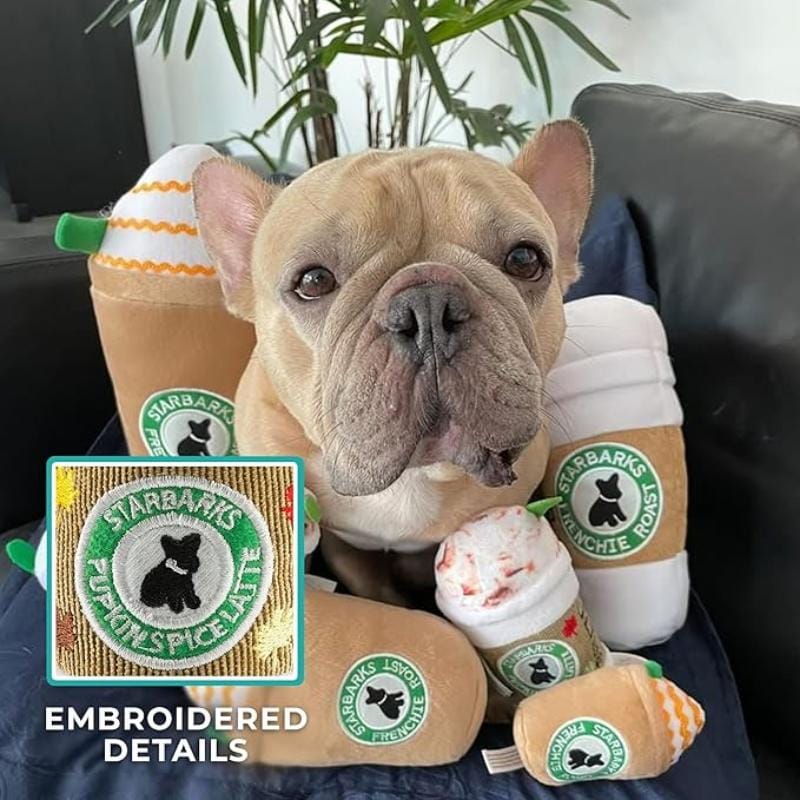 Haute Diggity Dog dog toys Starbarks Pupkin Spice Latte Plush Squeak Dog Toy - 2 Sizes
